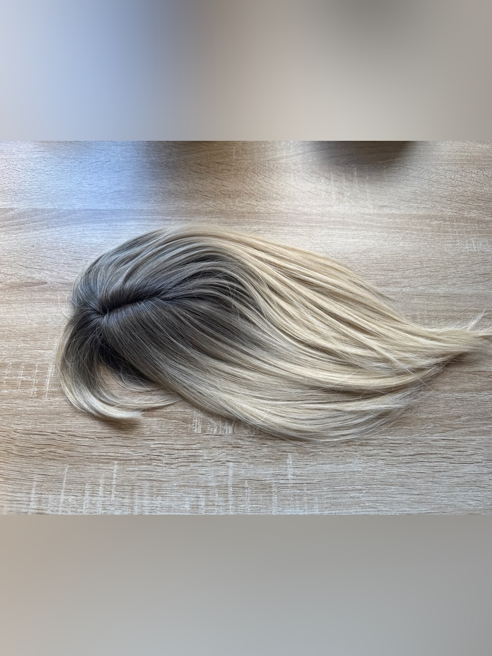 Rooted Light Ash Blonde Clip-In topper Hairpiece - synthetic - new 12-14”